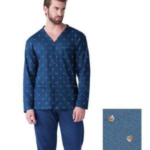 Pigiama uomo aperto in jersey di cotone caldo Karelpiu KF9302