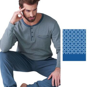 Pigiama uomo in jersey di cotone caldo Karelpiu KF9306