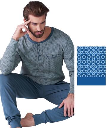 Pigiama uomo in jersey di cotone caldo Karelpiu KF9306