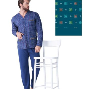 Pigiama uomo aperto in jersey di cotone caldo Karelpiu KF9310