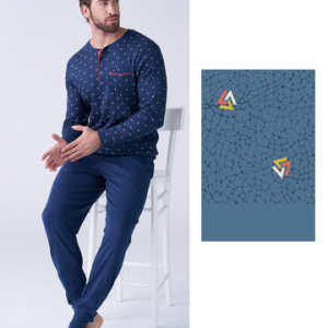 Pigiama uomo in jersey di cotone caldo Karelpiu KF9314
