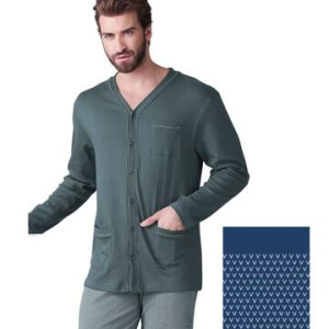 Pigiama uomo calibrato aperto in jersey di cotone caldo Karelpiu KF9319