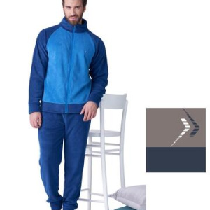 Pigiama uomo con zip in caldo PILE coral Karelpiu KF9368