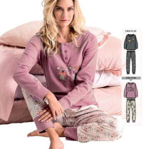 Pigiama donna in jersey di cotone caldo Infiore Koala KLO652989
