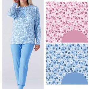 Pigiama donna calibrato in jersey di cotone caldo Karelpiu KY7018