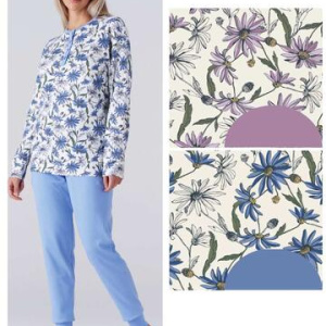 Pigiama donna in jersey di cotone caldo Karelpiu KY7034
