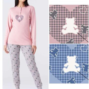 Pigiama donna in jersey di cotone caldo Karelpiu KY7059