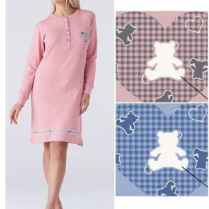 Camicia da notte donna in jersey di cotone caldo Karelpiu KY7060