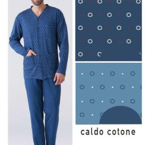 Pigiama uomo aperto in jersey di cotone caldo Karelpiu KY7102