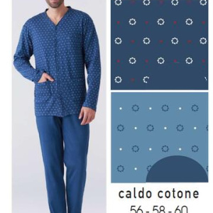 Pigiama uomo calibrato aperto in jersey di cotone caldo Karelpiu KY7103