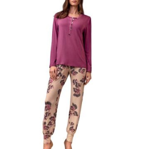 Pigiama donna in viscosa pesante fantasia Lormar Liberty LIB653816