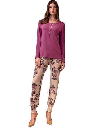 Pigiama donna in viscosa pesante fantasia Lormar Liberty LIB653816