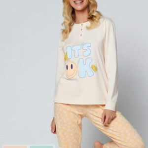 Pigiama donna a serafino in jersey di cotone Lov It LOS545