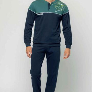 Pigiama uomo a serafino in jersey di cotone Lotto LP1173