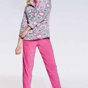 Pigiama donna in caldo pile coral Infiore Lovingyou LVY652019