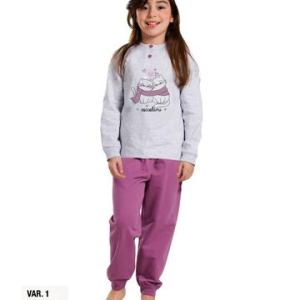 Pigiama da bambina in CALDO cotone Martellina M2008