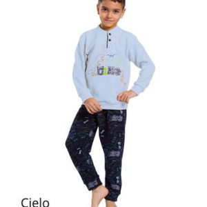 Pigiama da bambino in CALDO cotone lanato Martellina M2011