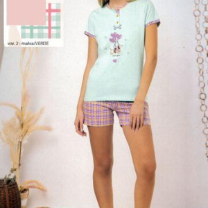 Pigiama donna a manica corta in cotone Irge MIC2337