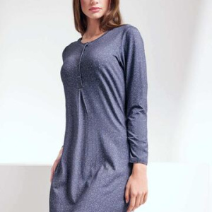 Camicia da notte donna in viscosa pesante mini-pois Lormar Miss MIS632066
