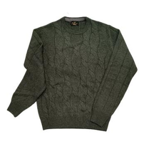 MAGLIONE GIROCOLLO TRECCIA MISTO LANA MV FRECCIA 80