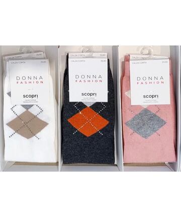 Calzino corto donna in caldo cotone con strass Scopri Prisco Manon