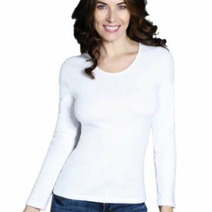 Maglia donna in caldo cotone Rosanna art. Monica manica lunga BIANCO
