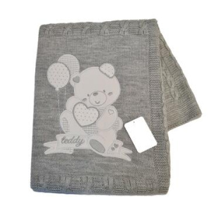 COPERTINA CULLA RICAMATA IN LANA NAZARENO GABRIELLI NG-472 ORSETTO