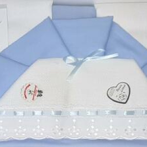 COMPLETO LETTINO CON TELA AIDA DA RICAMARE NAZARENO GABRIELLI NG123