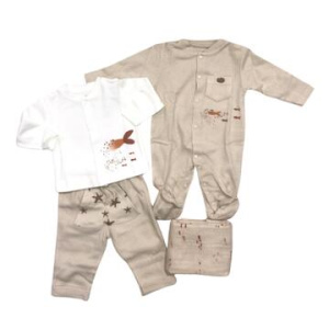 SET NASCITA 4 PEZZI TUTINA+COMPLETO+COPERTA COTONE NG3480