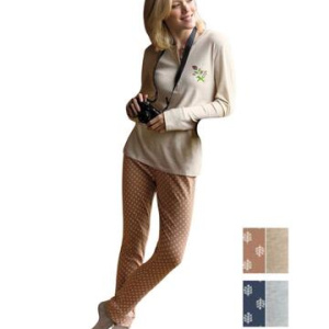 Pigiama donna in jersey di cotone caldo Sielei Oslo OS15