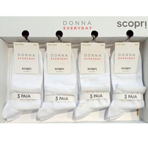 Calzino corto donna in cotone elasticizzato Scopri Opera TRI-PACK