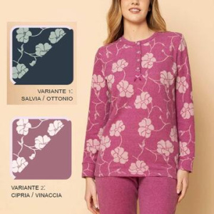 Pigiama donna in caldo jersey di cotone lanato Irge PTD01