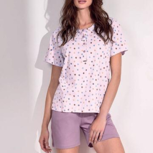 Pigiama donna corto in jersey di cotone Lormar Puff PUF652706