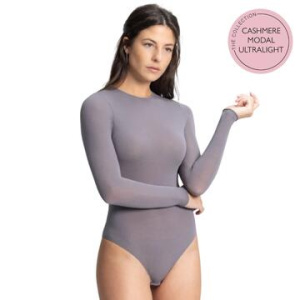 Body donna a manica lunga girocollo in cashmere ultralight Prisco Cash Body ml
