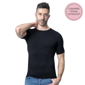 Maglia uomo girocollo a manica corta in cashmere ultralight Prisco Mr Cash