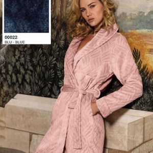 Vestaglia donna sciallata in caldo pile coral cimato Sielei RD73