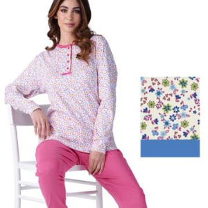 Pigiama donna calibrato in jersey di cotone caldo Karelpiu SK9015