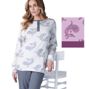 Pigiama donna in jersey di cotone caldo Karelpiu SK9041