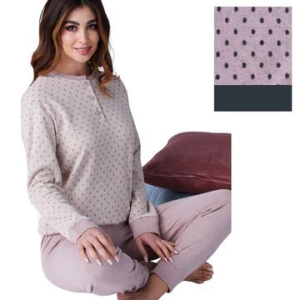 Pigiama donna in caldo jersey di cotone lanato Karelpiú SK9261