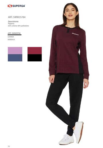 Pigiama donna in jersey di cotone caldo Superga SW25784