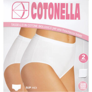 Slip donna midi in cotone elasticizzato Cotonella 8126 ( 2 capi)