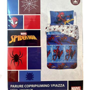 PARURE COPRIPIUMINO COTONE MARVEL SPIDERMAN BAMBINO 1 PIAZZA