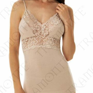 Canottiera top donna in micro modal e pizzo Tramonte T.790
