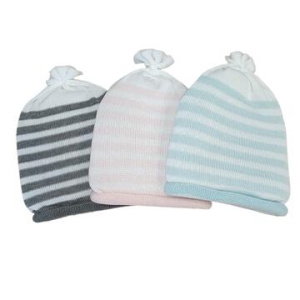 BERRETTO NEONATO IN MAGLINO DI COTONE A RIGHE 0-3 MESI WSB4245 MAFER