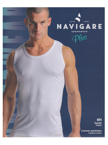 CANOTTIERA TAGLIE FORTI IN COTONE PETTINATO UOMO NAVIGARE 511-XL