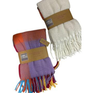 PLAID IN PILE FRANGE ENRICO COVERI MOHAIR 140X190