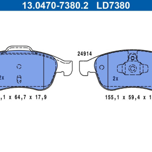 Kit pastiglie freni ATE 13.0470-7380.2