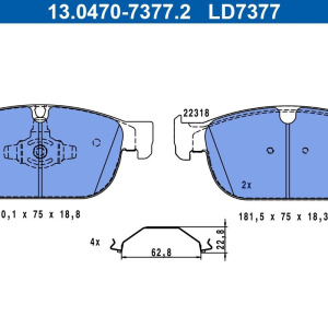 Kit pastiglie freni ATE 13.0470-7377.2