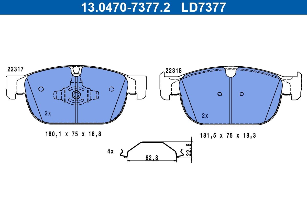 Kit pastiglie freni ATE 13.0470-7377.2