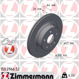 Disco freno ZIMMERMANN 150.2966.52